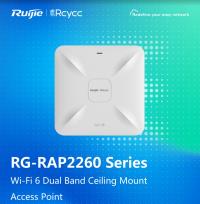 RUIJIE REYEE RG-RAP2260(G) AX1800 Wi-Fi 6 2PORT 2.4G 2x2MIMO 5G 2x2MIMO 23dBm 2.4 GHZ & 5 GHZ POE ADAPTORSUZ INDOOR REYE - 1